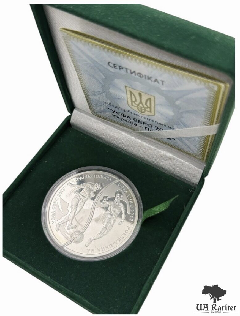 10 гривень 2012 р. Євро 2012. Україна-Польща (набір з двох монет, які складаються в коло діаметром 50 мм) — фото 5
