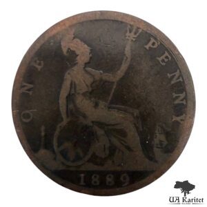 1 пенні 1889 р. Королева Вікторія Великобританія 🇬🇧 — фото 2