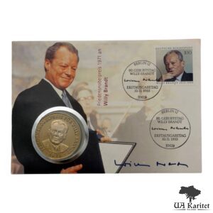 Набір медаль 1993 р. КПД “Нобелівська премія миру 1971 – Віллі Брандт” до його 80-річчя Німеччина 🇩🇪