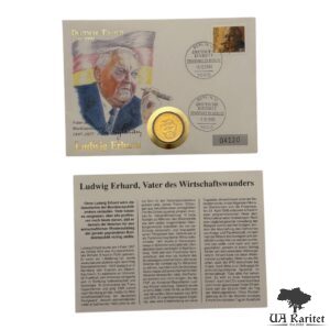 Набір 2 марки F 1989 р. КПД Ludwig Erhard – Vater des Wirtschaftswunders / Батько економічного дива Німеччина 🇩🇪