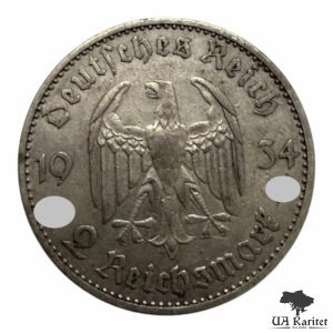 2 рейхсмарки 1934 р. A Третій рейх – 1 рік нацистському режиму, Гарнізонна церква у Потсдамі Німеччина 🇩🇪 — фото 2