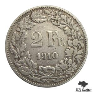 2 франка 1910 р. Швейцарія 🇨🇭