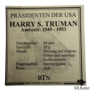 Медаль HARRY S. TRUMAN США 🇺🇸 — фото 3
