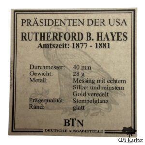 Медаль RUTHERFORD B. HAYES США 🇺🇸 — фото 3