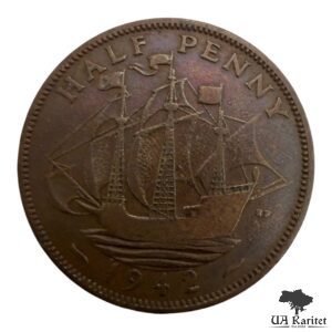 ½ пенні 1942 р. Король Георг VI 1937 – 1952 Великобританія 🇬🇧
