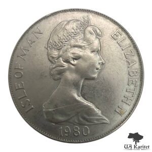 1 крона 1980 р. XXII Літні Олімпійські ігри, Москва 1980 (борці вгорі монети) Острів Мен 🇮🇲 — фото 2