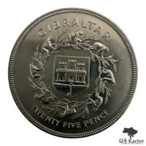 25 пенсів 1977 р. Гібралтар 25 років правління королеви Єлизавети ІІ
