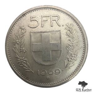 5 франків 1969 р. Швейцарська Конфедерація  1968 – 2026 Швейцарія 🇨🇭 — фото 2