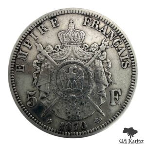 5 франків 1870 р. Імператор Наполеон III Франція 🇫🇷 — фото 2
